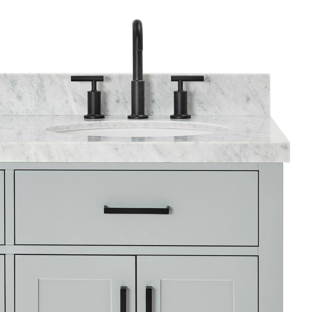 Hepburn 67" Gray Double Freestanding Vanity with Marble Top