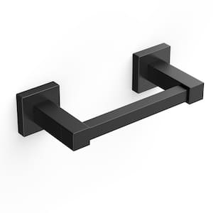 Wall-Mount Pivoting Double Post Toilet Paper Holder in Matte Black