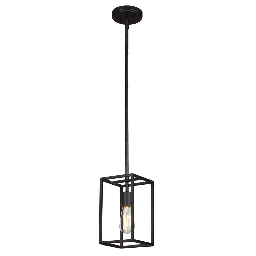 STANFORD LIGHTING Argenta 1-Light Black Cage Pendant