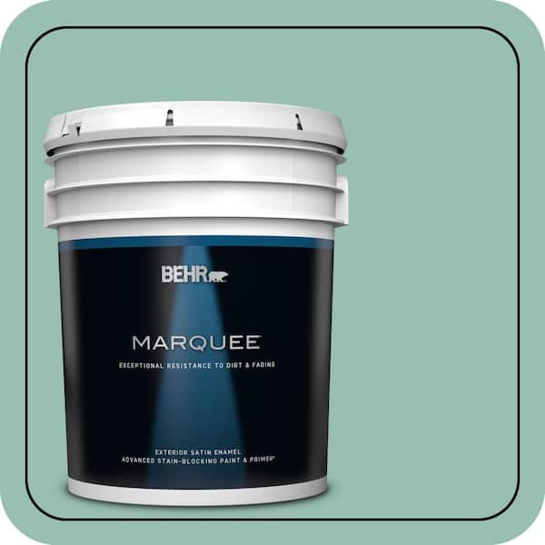 BEHR MARQUEE 5 gal. #PPU12-07 Spring Stream Satin Enamel Exterior Paint & Primer