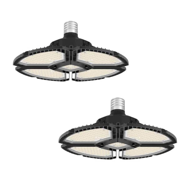 1000-Watt Equivalent 21000 Lumens LED 4-Panel Garage E26/E39 Bulb with Central Downlight 5000K CCT (2-Pack)