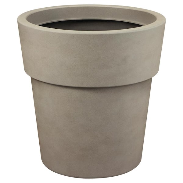 Vigoro 19 in. Chauncey Gray Decorative High-Density Resin Planter (19 in. D x 19.3 in. H)