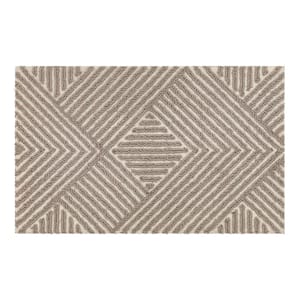 Refined Groove Gray 18 in. x 30 in. Indoor Comfort Kitchen Mat