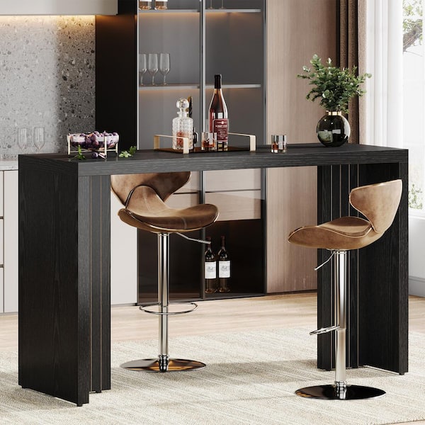 ソマビト　THE BAR COUNTER TABLE BYBLIGHT Kearsten Rectangle Black Wood 36 in. H Bar Home Table Bar
