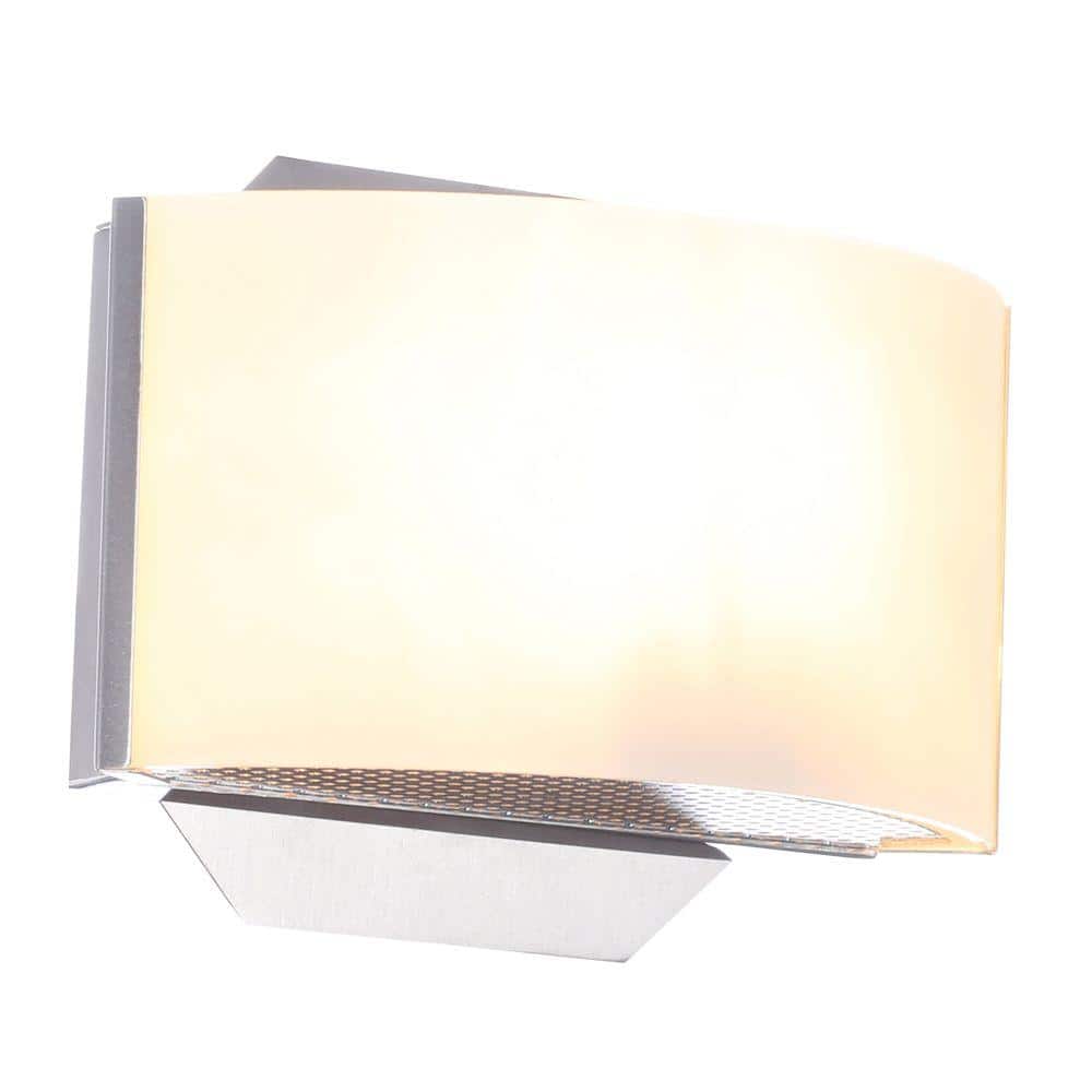 UPC 773546224680 product image for Dakota 1-Light Satin Nickel Sconce with Frosted Glass Shade | upcitemdb.com