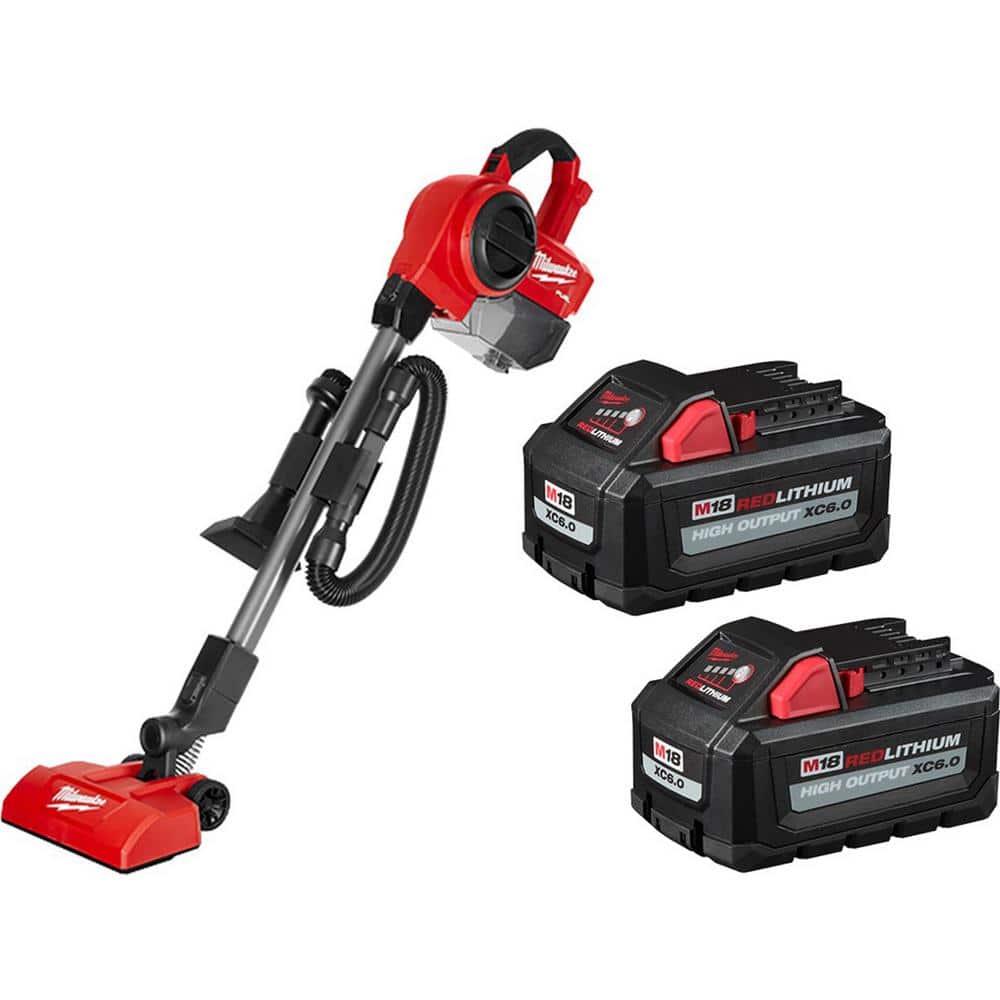 Milwaukee M18 FUEL 18-Volt Lithium-Ion Brushless 0.25 Gal. Cordless Jobsite  Vacuum with (2) M18 HIGH OUTPUT 6.0 Ah Batteries 0940-20-48-11-1862 The  Home Depot