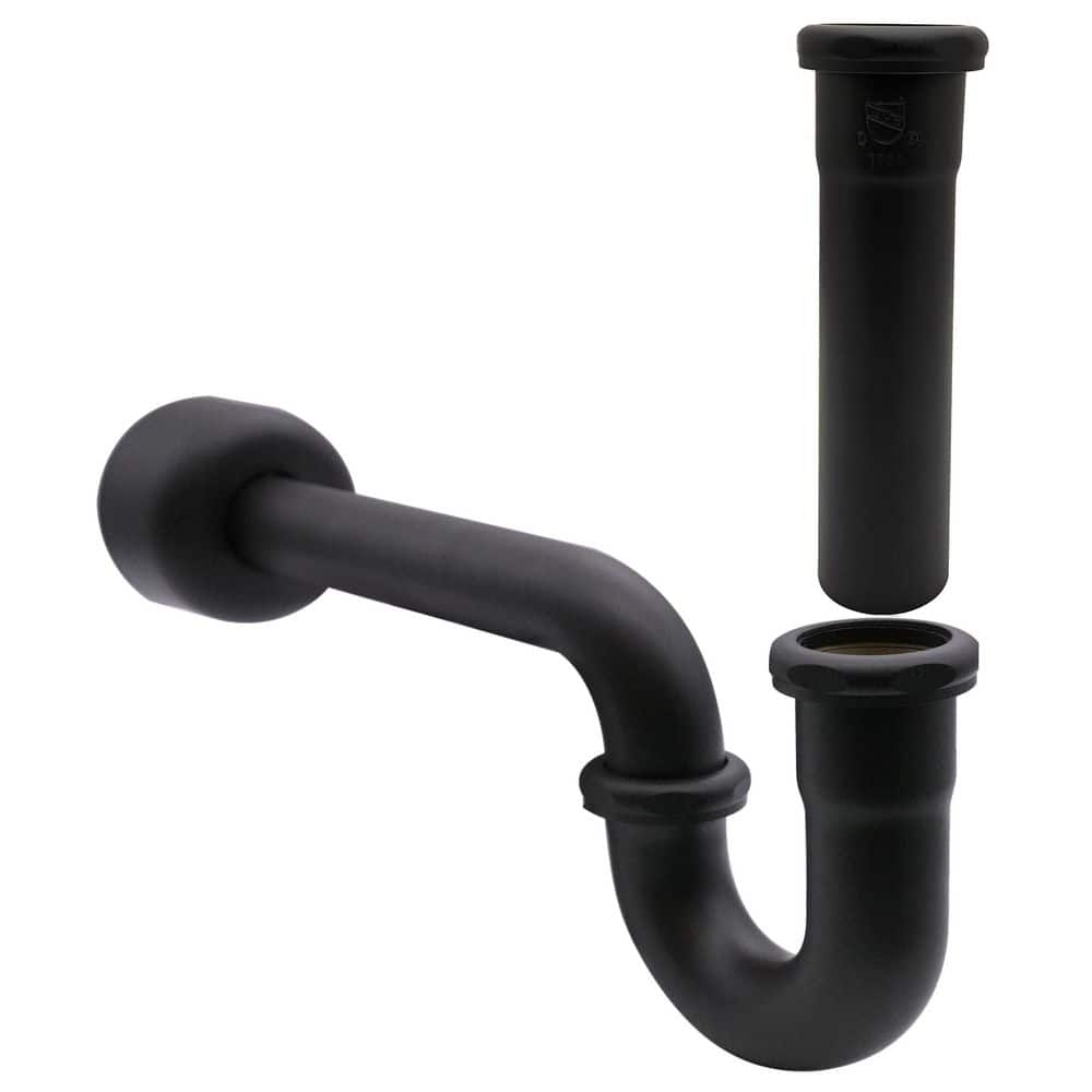 1-1/4 in. Brass Bathroom Sink P-Trap with 8 in. Slip Joint Extension Tube in Matte Black price history on PriceWatchPro