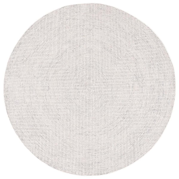 SAFAVIEH Abstract Gray/Ivory 6 ft. x 6 ft. Contemporary Marle Round Area Rug