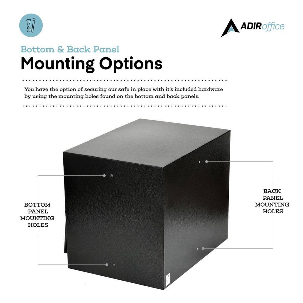AdirOffice Black 1.1 Cu. Ft. Steel Digital Depository Safe with Keypad