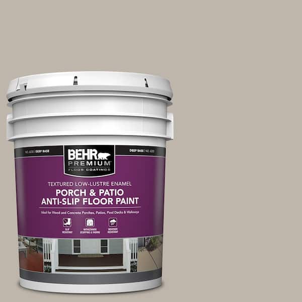 BEHR PREMIUM 5 gal. #HDC-CT-21 Grey Mist Textured Low-Lustre Enamel Interior/Exterior Porch and Patio Anti-Slip Floor Paint