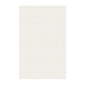 Subway Tile 62 in. x 96 in. 1-Piece Easy Up Adhesive Shower Panel in Bisque
