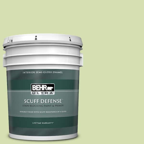 BEHR ULTRA 5 gal. #420C-3 Celery Bunch Extra Durable Semi-Gloss Enamel Interior Paint & Primer