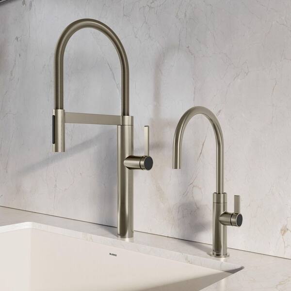 Blanco Culina II Satin Platinum 22 in. H Pull Down Sprayer Kitchen