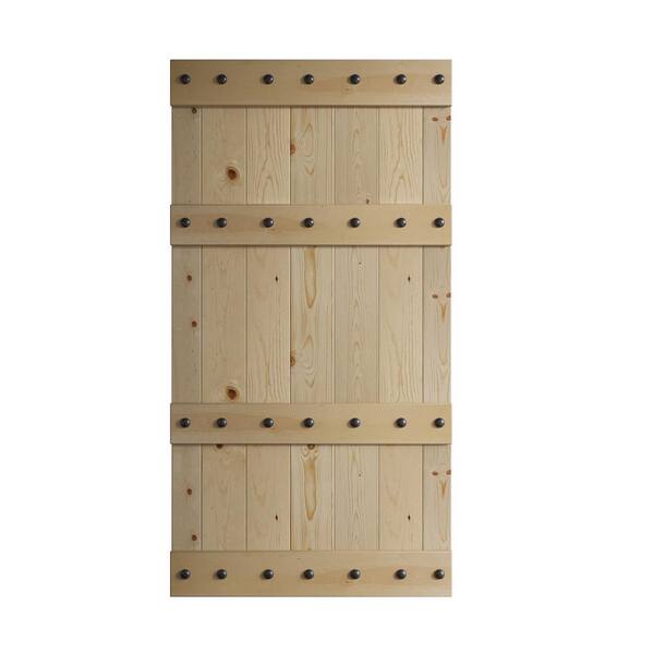 COAST SEQUOIA INC Castle Series 42 in. x 84 in. Unfinished DIY Knotty Pine Wood Sliding Barn Door Slab