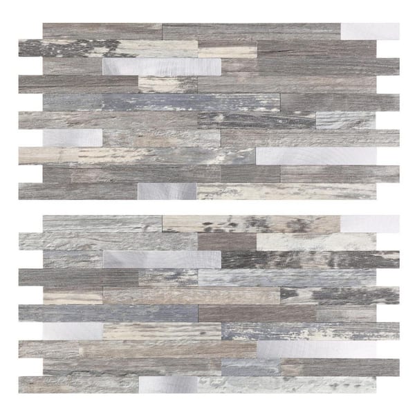 Beige Stone 6 in. x 12 in. PVC Peel and Stick Backsplash Waterproof Heat Resistant Kitchen Bathroom 20-Pack