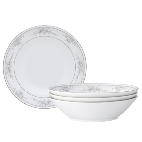 Noritake Sweet Leilani 7.5 in., 12 fl. oz (White) Porcelain Soup Bowls, (Set of 4)