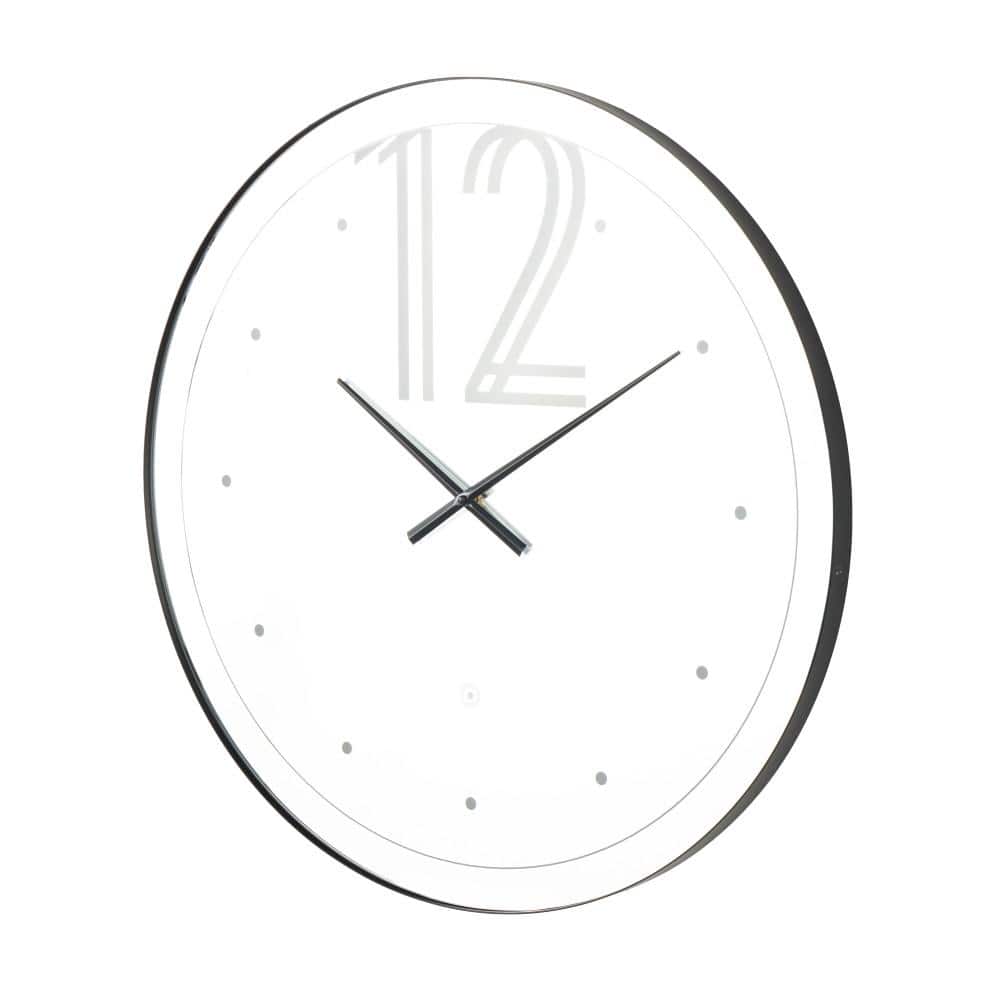 Litton Lane Multi Colored Glass LED Wall Clock with Black Clocks Hands ...