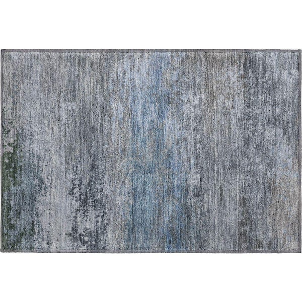 Mayfield Premium Machine Washable Abstract AMF2071 Pewter 2 ft. x 3 ft. Accent Rug