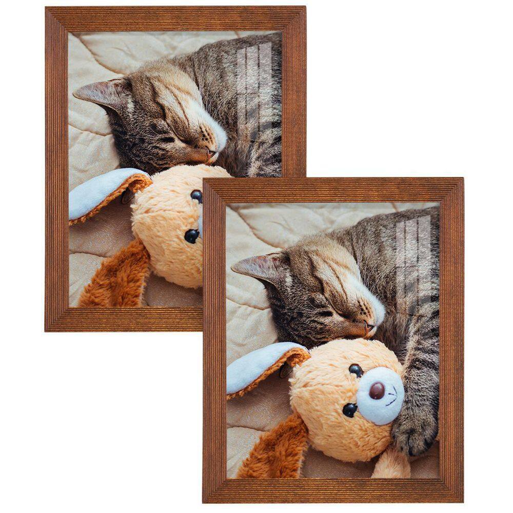 Walnut Matte Finish 8x10 Wooden Picture Frame Set
