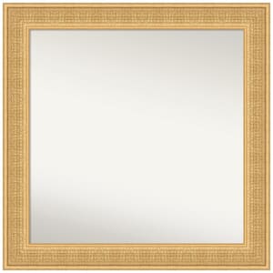 Trellis Gold 31.75 in. x 31.75 in. Non-Beveled Traditional Square Wood Framed Wall Mirror in Gold