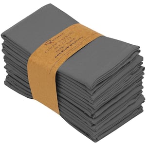 18 in. x 18 in. Charcoal Cotton Blend Table Cloth Napkin, Set of 12