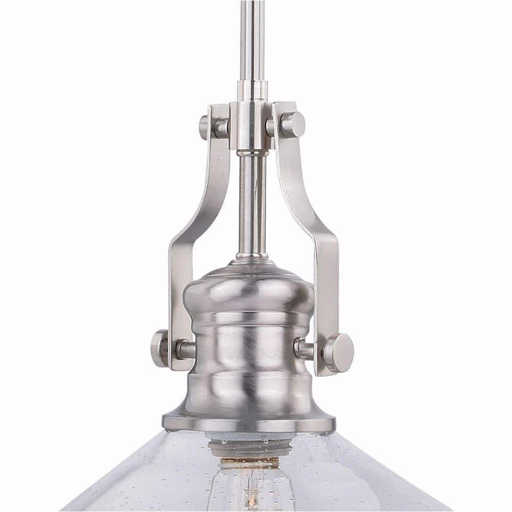 Beloit 9" Satin Nickel and Glass Mini Pendant Light