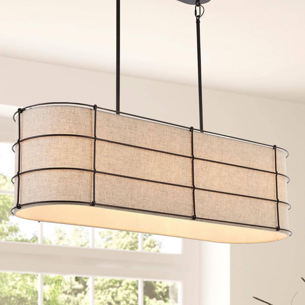 Chadwick 42" Rustic Farmhouse LED Linear Pendant in Oil-Rubbed Bronze