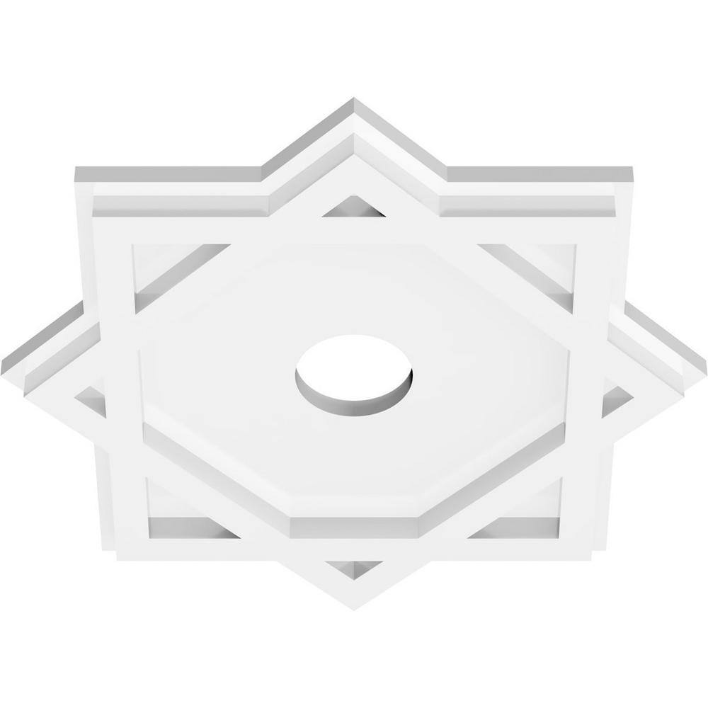 Axel 12" White PVC Geometric Ceiling Medallion