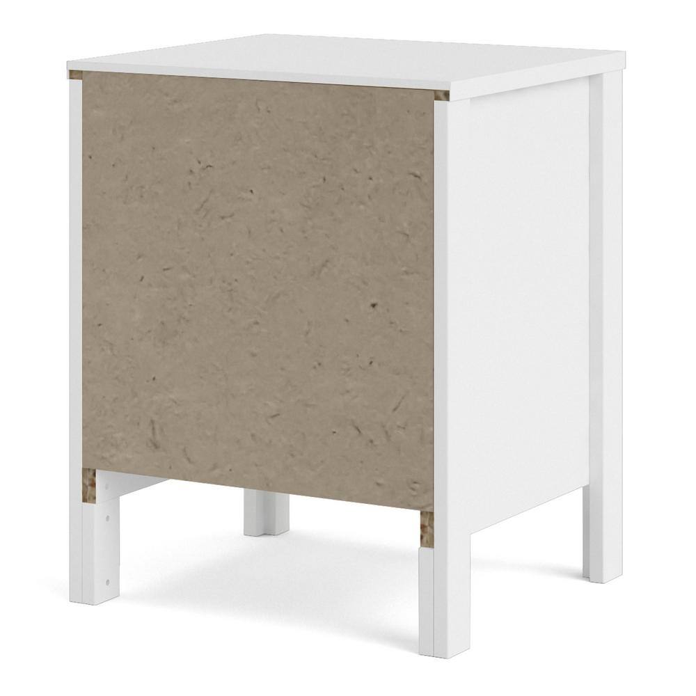 White 2-Drawer Modern Nightstand with Foil Finish