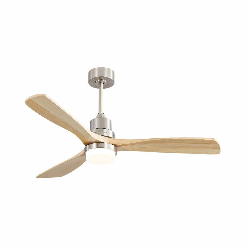 52 in. Brushed Nickel Integrated LED Indoor down rod mount Ceiling Fan with Light Kit and Remote Control price history on PriceWatchPro