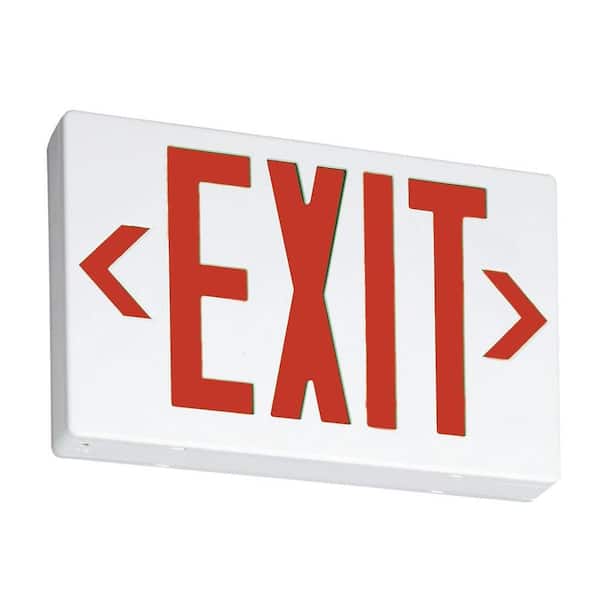 Lithonia Lighting Contractor Select EXR Series 120/277-Volt Integrated LED White and Red Exit Sign