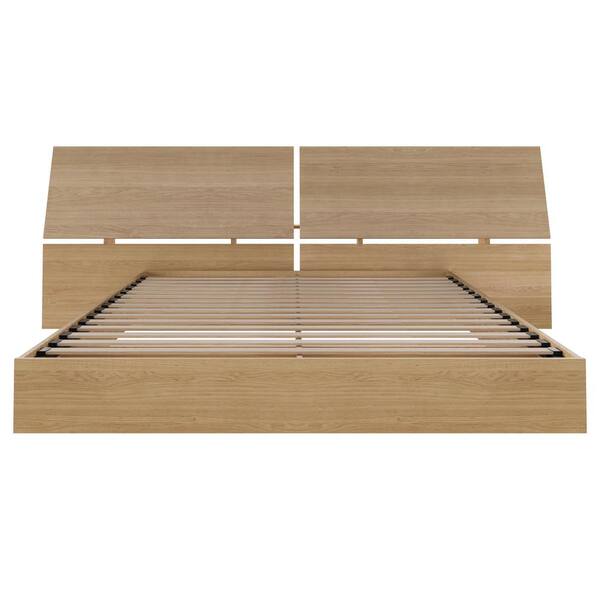 Nexera Fiji Natural Maple Queen Size Platform Bed and