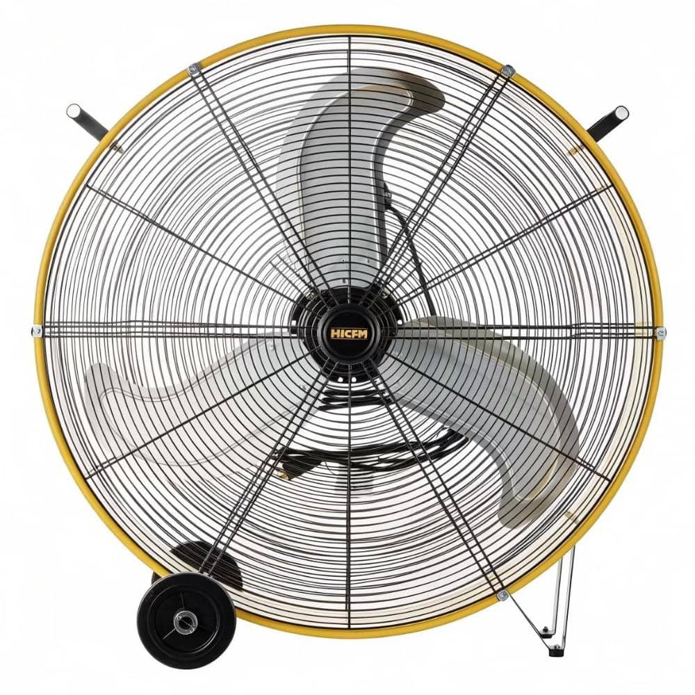 30 Inch Yellow 3-Speed High Velocity Drum Fan 1/3HP Motor with 5 Inch Wheels for Industrial Commercial Use price history on PriceWatchPro