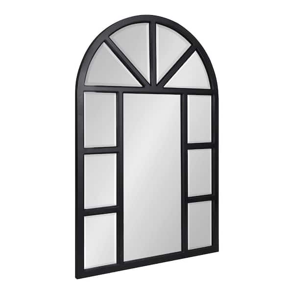 Kate and Laurel Hogan 36 in. x 24 in. Classic Arch Framed Black Wall Accent Mirror