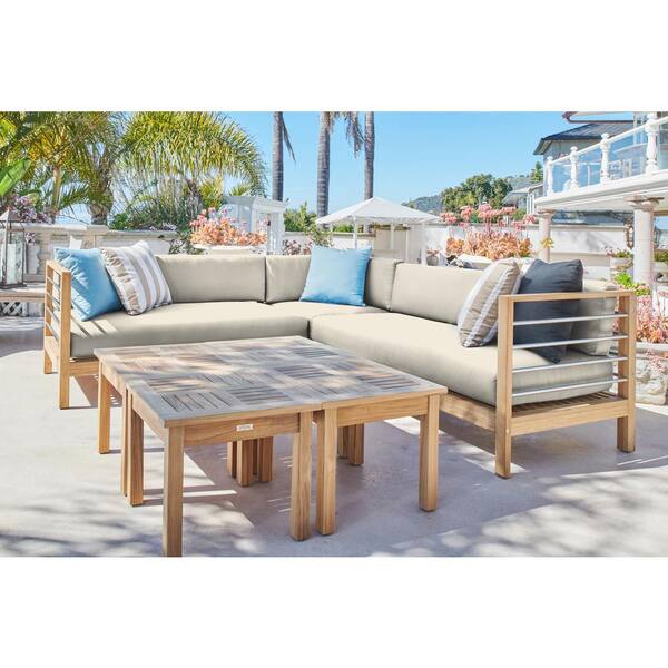 teak outdoor sectional sunbrella