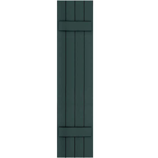 Winworks Wood Composite 15 in. x 68 in. Board and Batten Shutters Pair #638 Evergreen