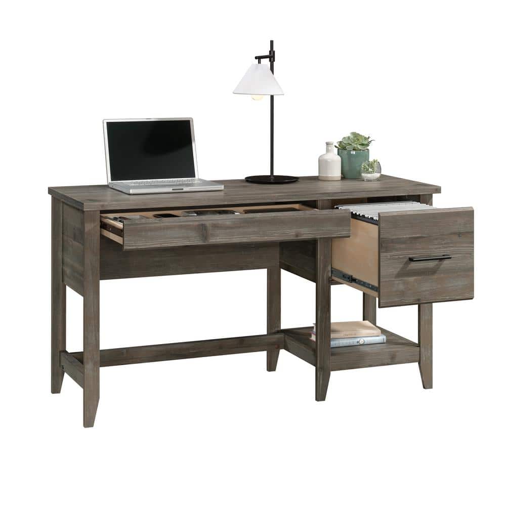 Pebble Pine Wood Computer Desk with Drawer and Filing Cabinet