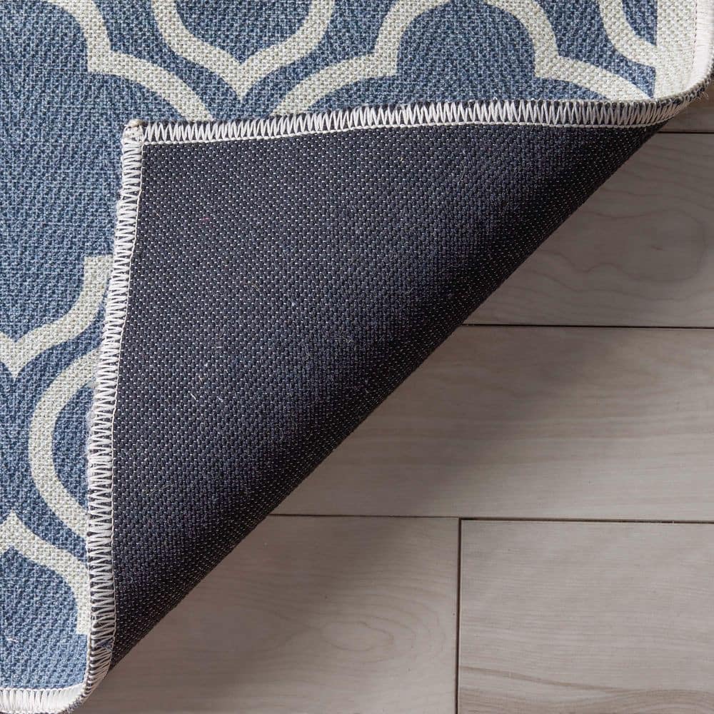 Charcoal Grey 60" x 39" Washable Chenille Area Rug