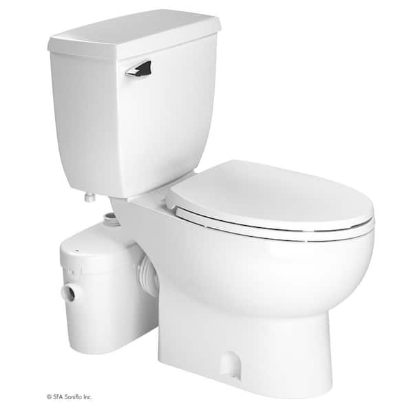 Saniflo SaniAccess2 2-Piece 1.28 GPF Single Flush Round Toilet with 0.5 HP Macerating Pump in White