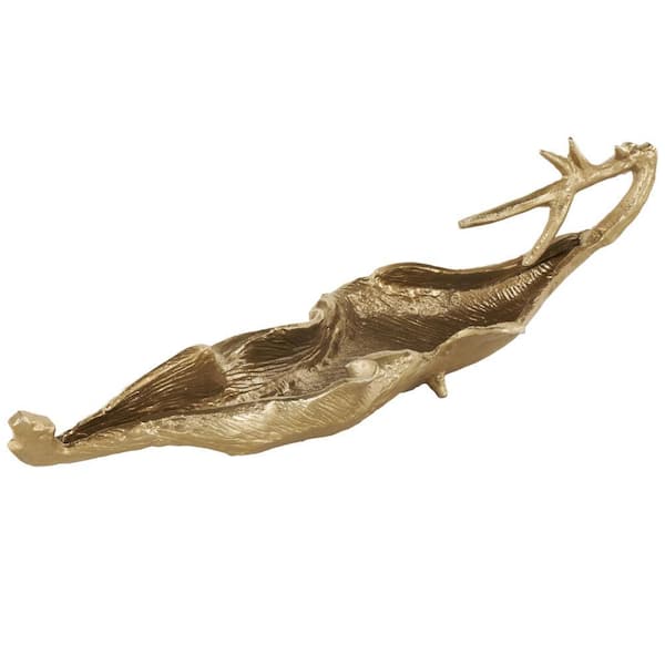 Gold Aluminum Metal Leaf Textured Folded Decorative Bowl with Stem