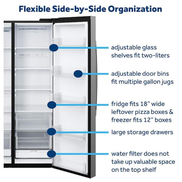 GE 28.5 cu. ft. Side-By-Side Refrigerator in Fingerprint Resistant