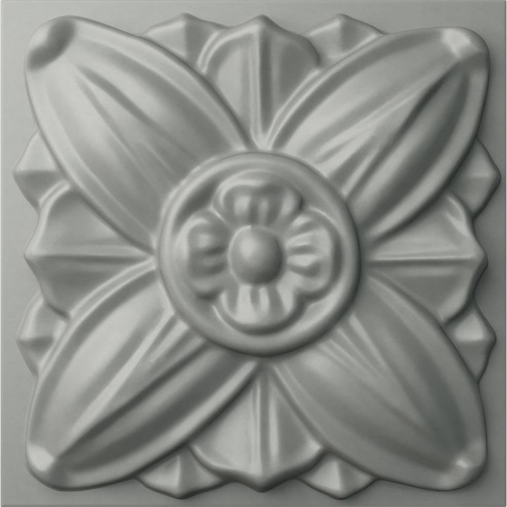 Primed White Square Floral Rosette Crown Molding