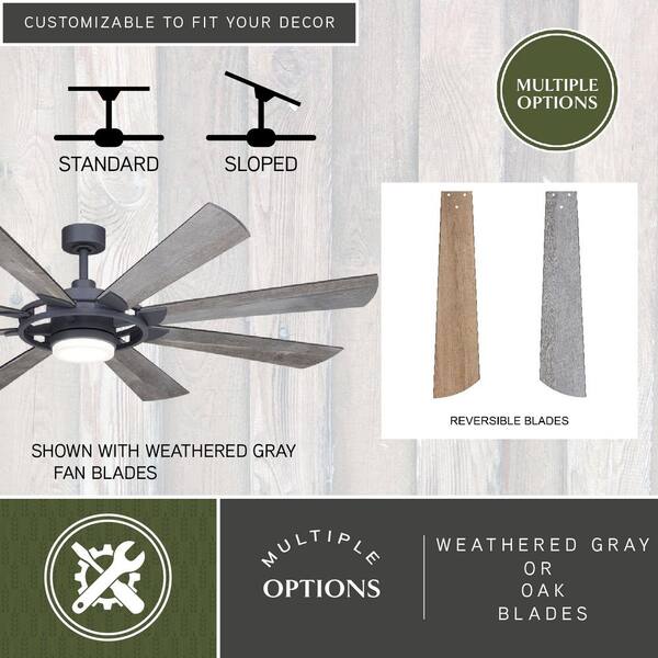 VAXCEL Burlington 68 in. Slate Gray Outdoor Downrod Mount Windmill