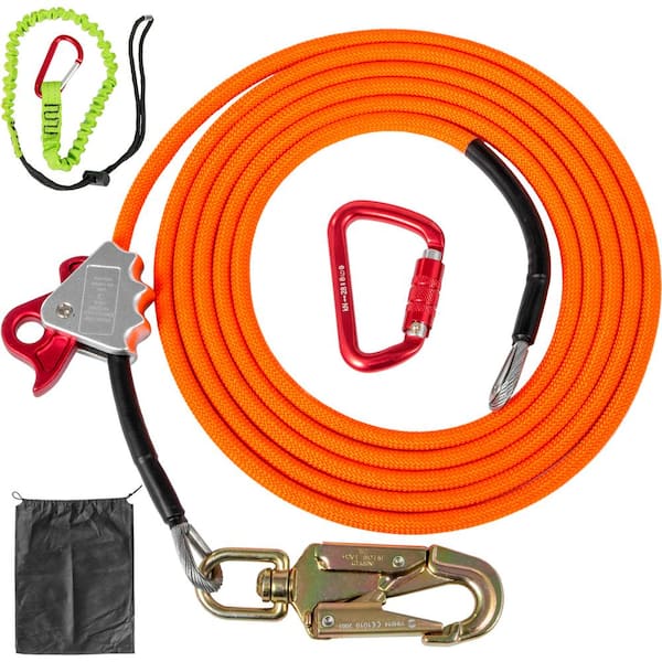 VEVOR 5/8 in. x 8 ft. Steel Wire Core Lanyard Flip Line with Grab Carabiner  Swivel Snap Core Flip Line Kit Climbing Lanyard AQSFMS1.58X2.44JSV0 - The  Home Depot