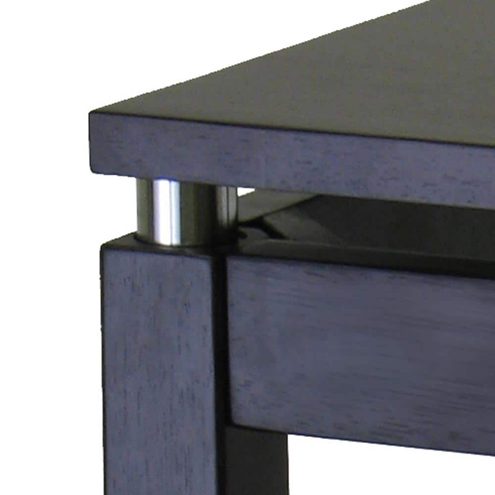 Elevated Dark Espresso Wood Console Table with Chrome Accents