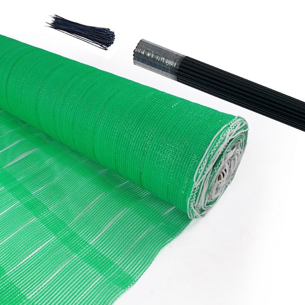 Wellco Green Construction Snow/Safety Barrier Fence Warning Barrier Fence, 3.3 ft. x 49.2 ft., with Stake (12-Pack)