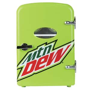 6.85 in., 3 cu. ft., 6 Can Mountain Dew Themed Retro, Mini Refrigerator, in Green and Red without Freezer
