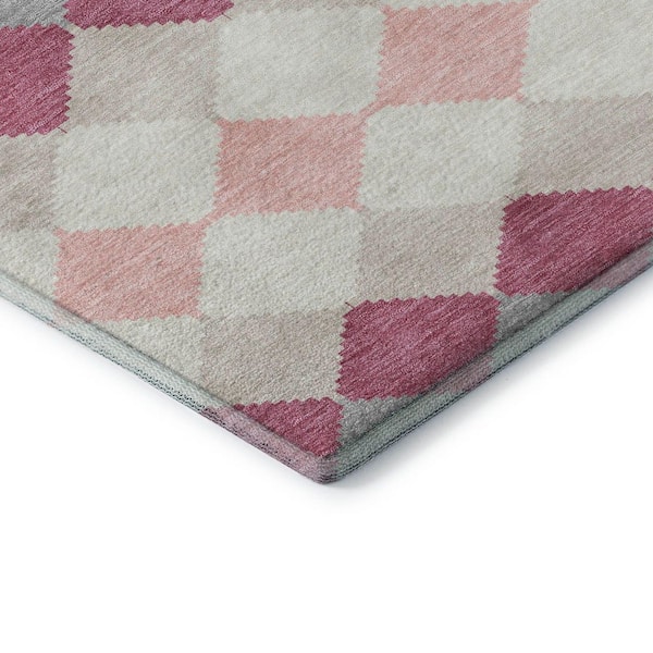 Mayfield Premium Machine Washable Abstract AMF1007 Pink 2 ft. x 3 ft. Area Rug