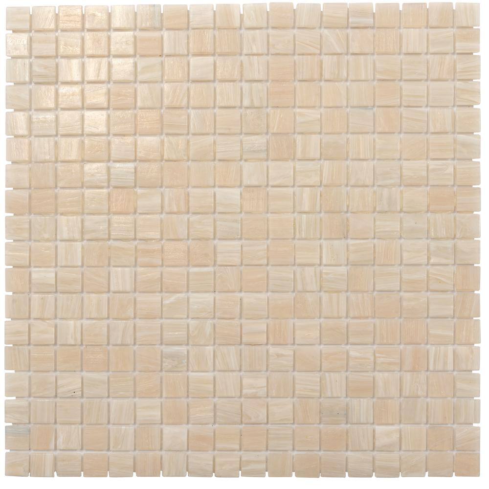 Beige Iridescent Glass Mosaic Tile for Walls and Floors