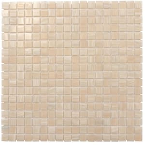 Skosh 11.6 in. x 11.6 in. Glossy Bisque Beige Glass Mosaic Wall and Floor Tile (18.69 sq. ft./case) (20-pack)